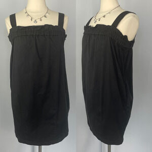 Everlane Smock Dress Size Small Black Solid Sleeveless Minimal Casual Cotton
